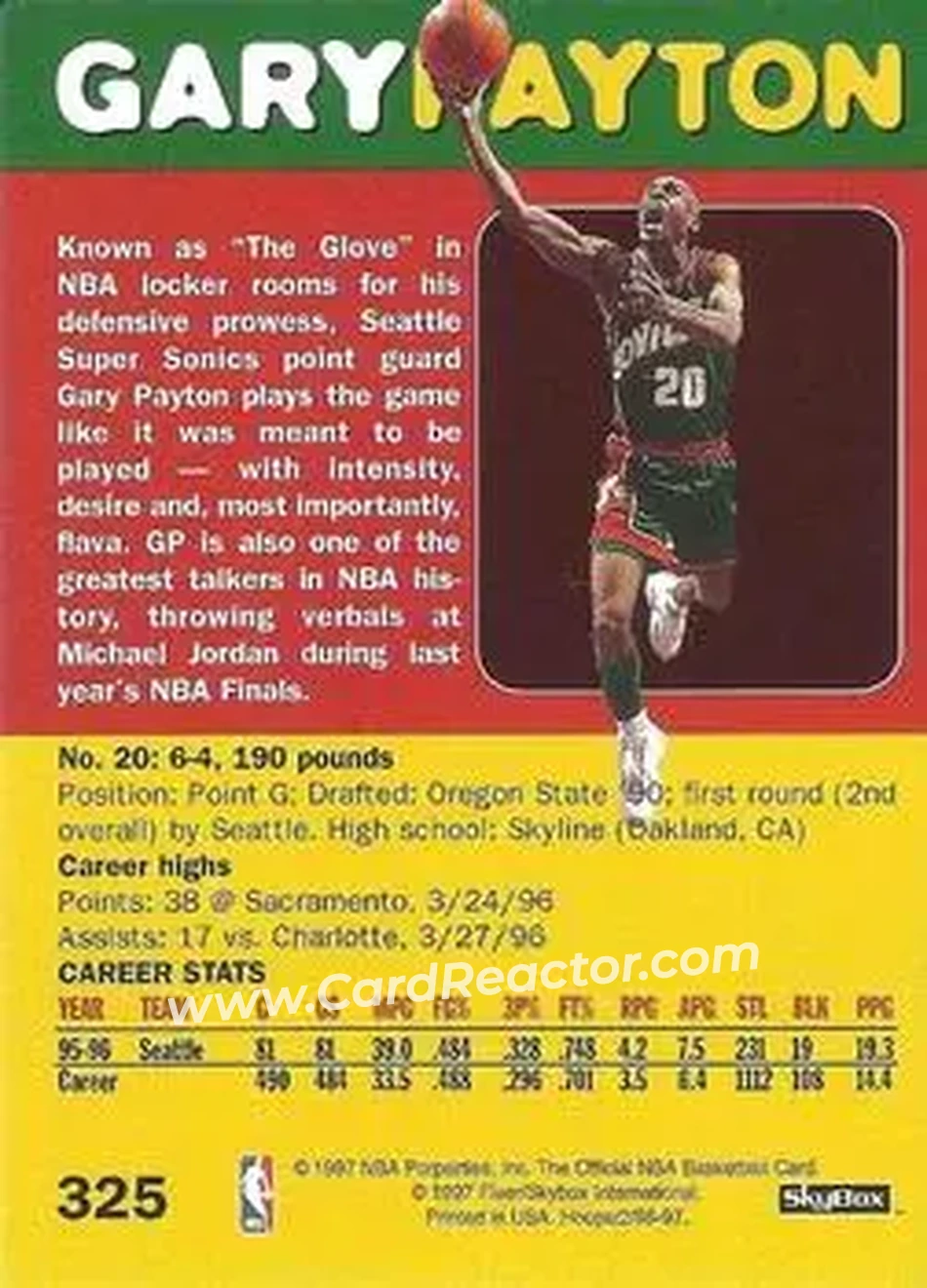 Back of Gary Payton