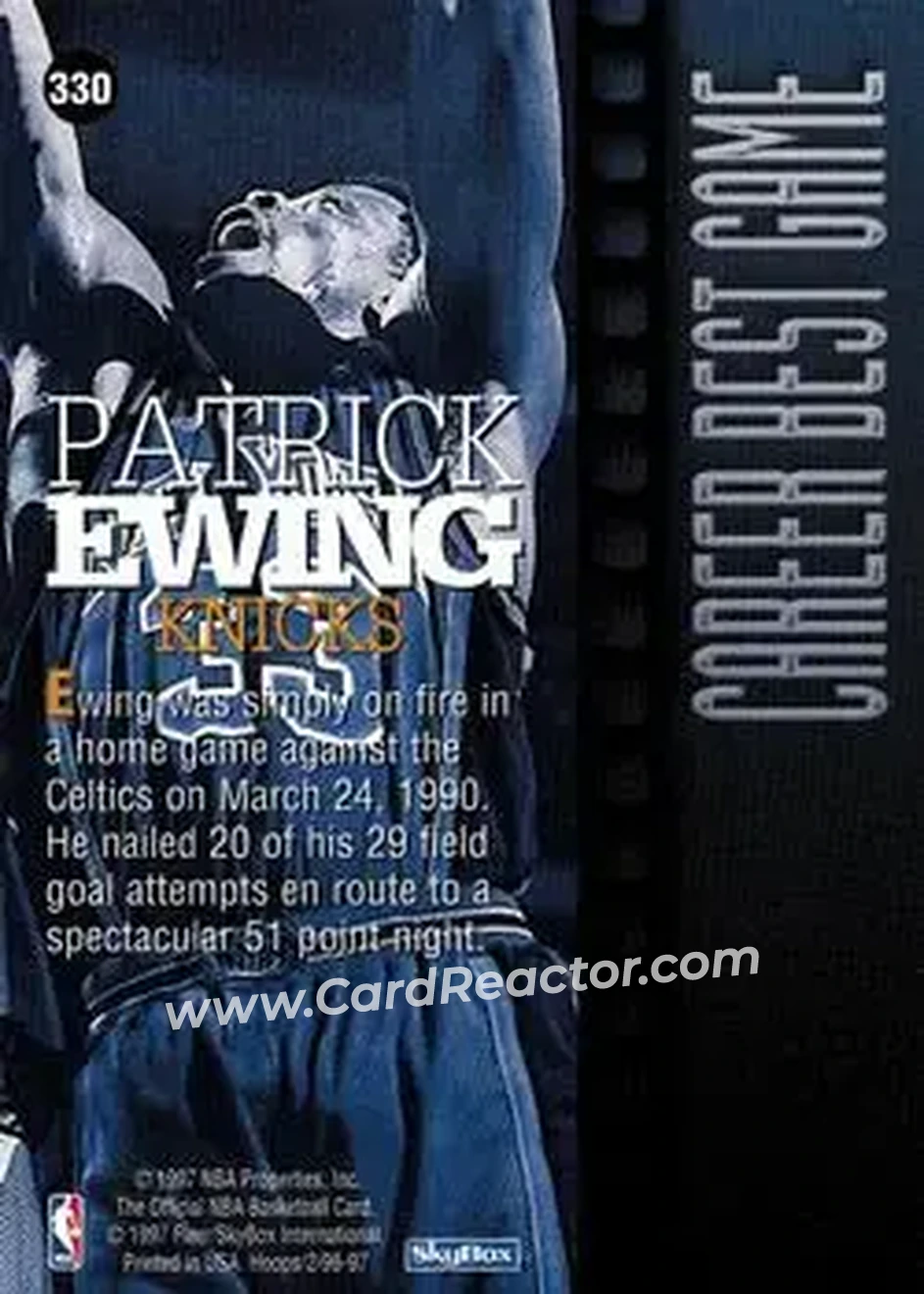 Back of Patrick Ewing