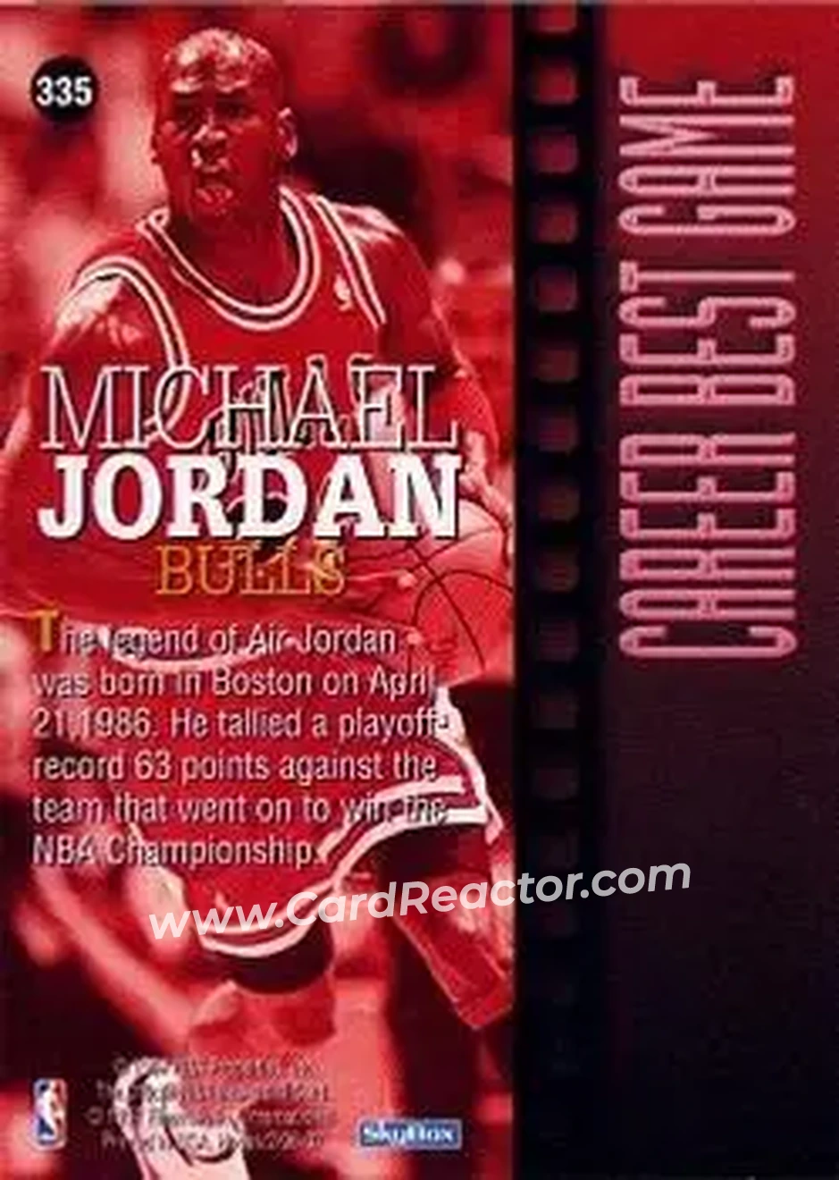 Back of Michael Jordan