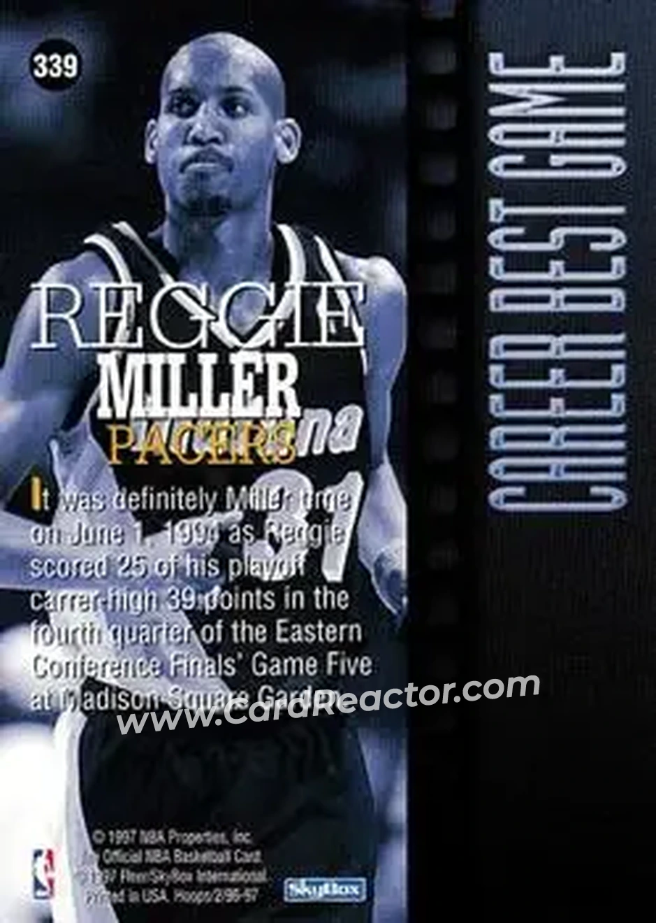 Back of Reggie Miller