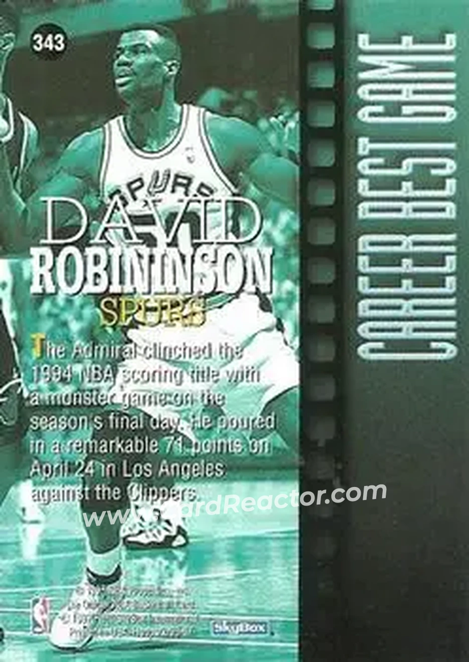 Back of David Robinson