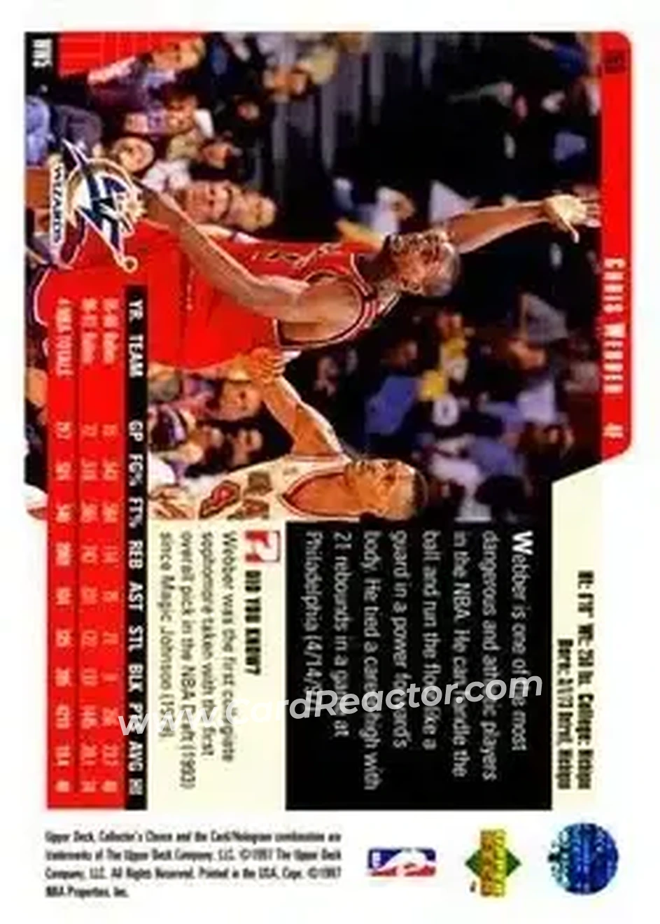 Back of Chris Webber