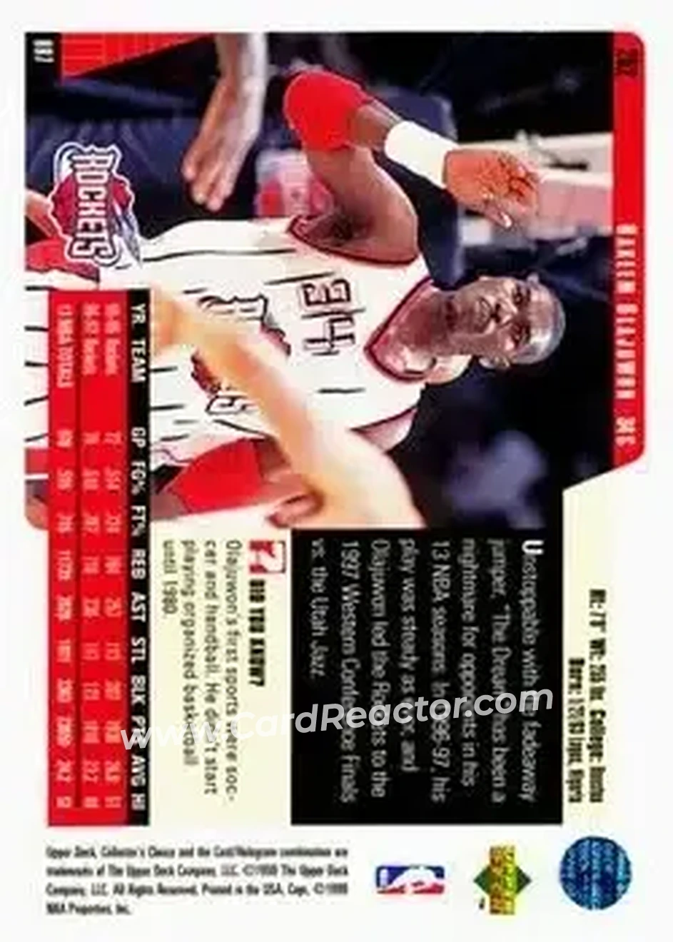 Back of Hakeem Olajuwon