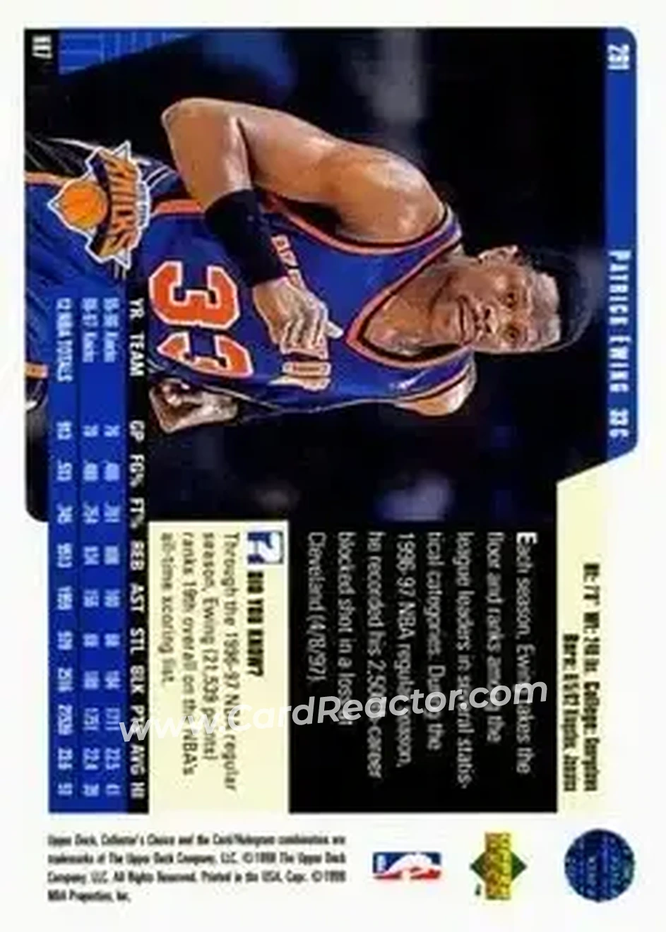 Back of Patrick Ewing