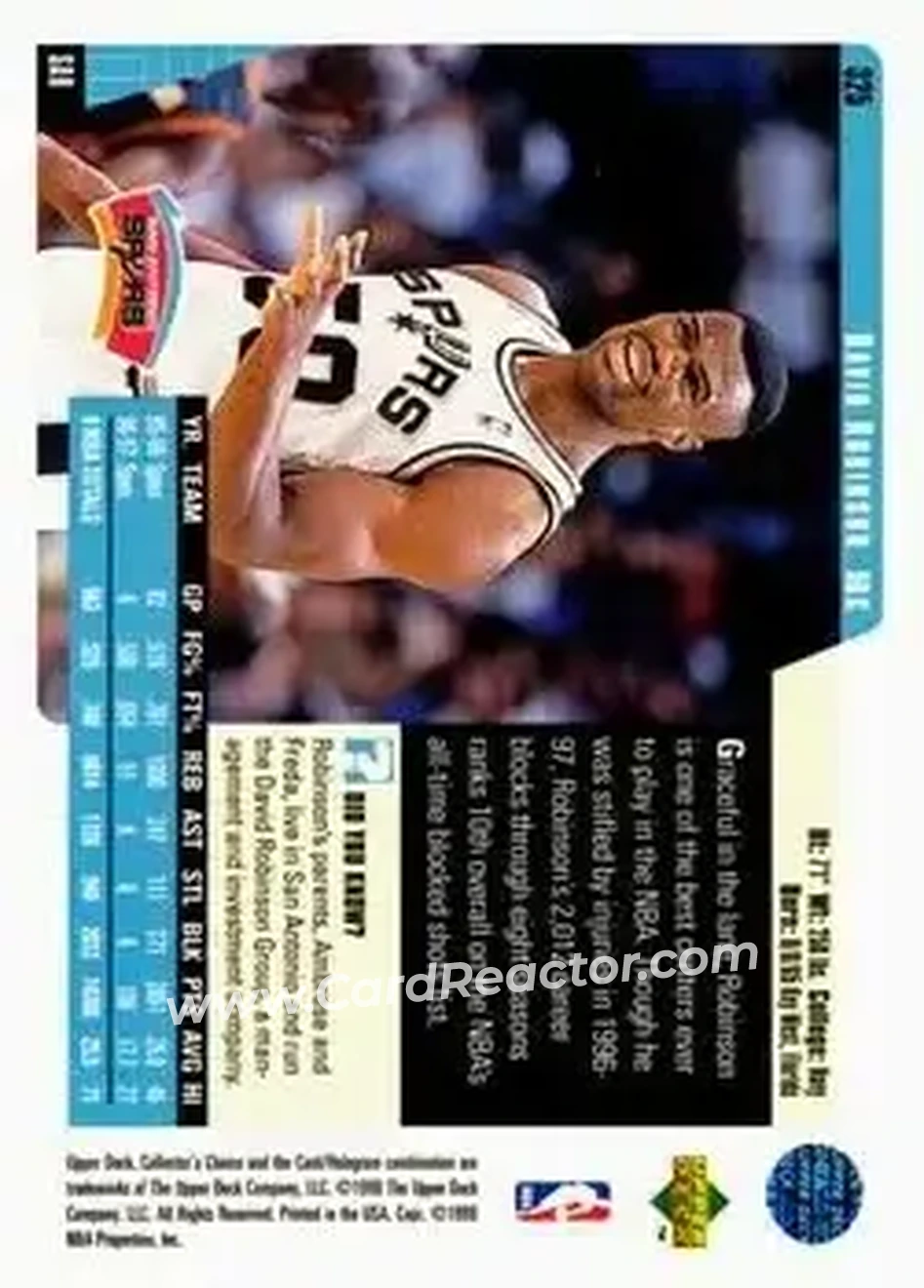 Back of David Robinson