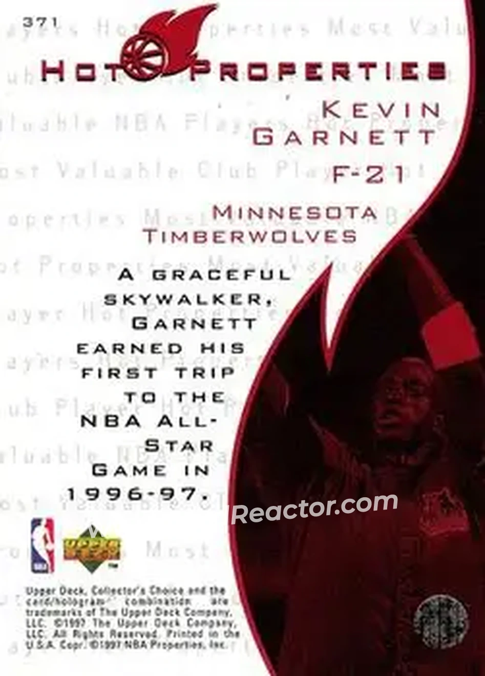 Back of Kevin Garnett