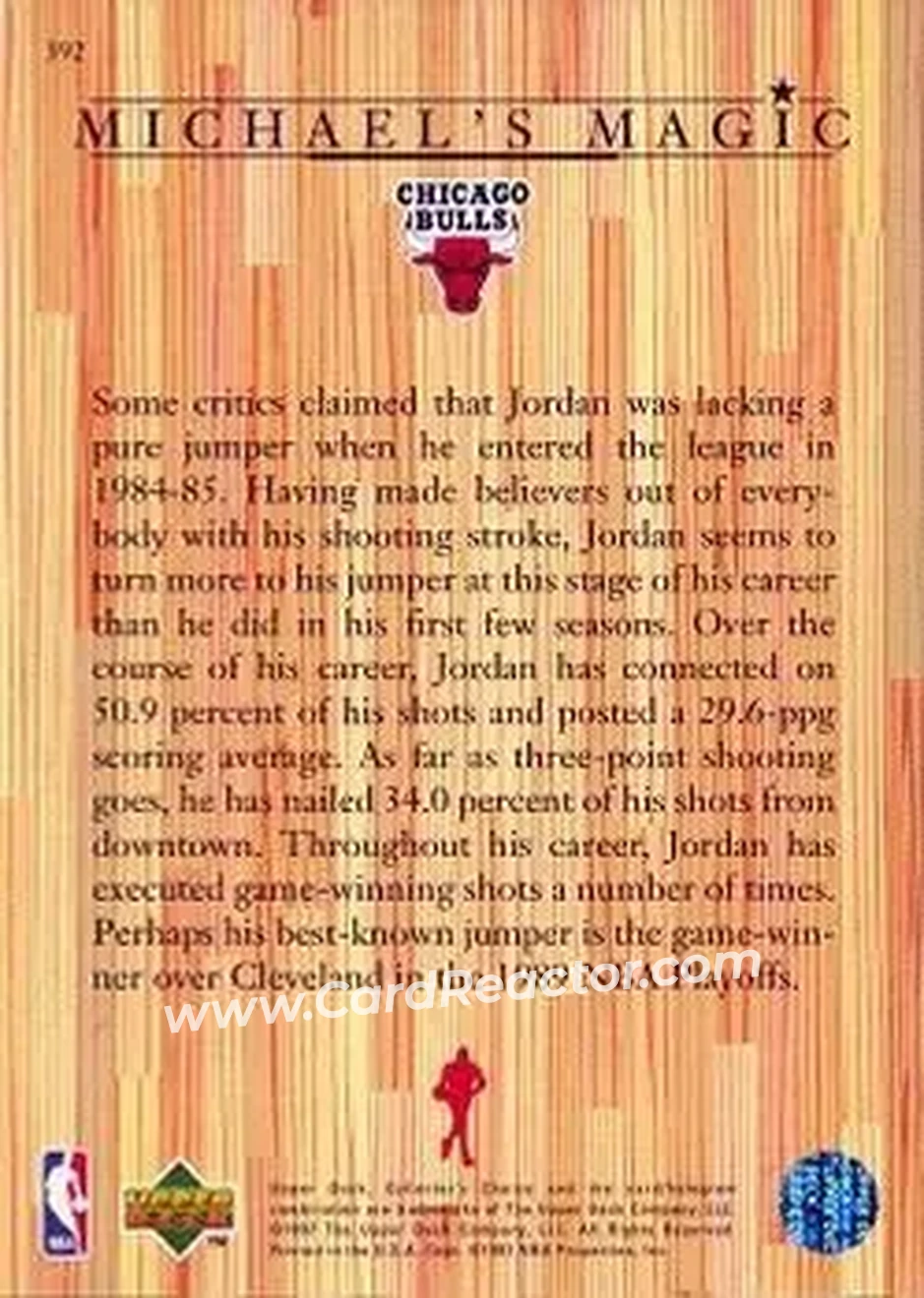 Back of Michael Jordan