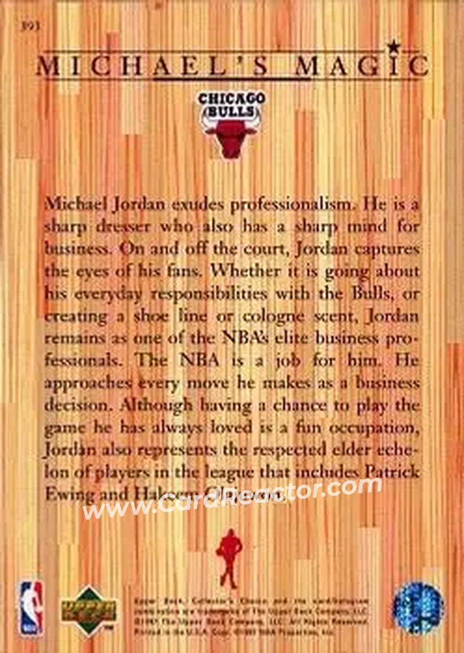 Back of Michael Jordan