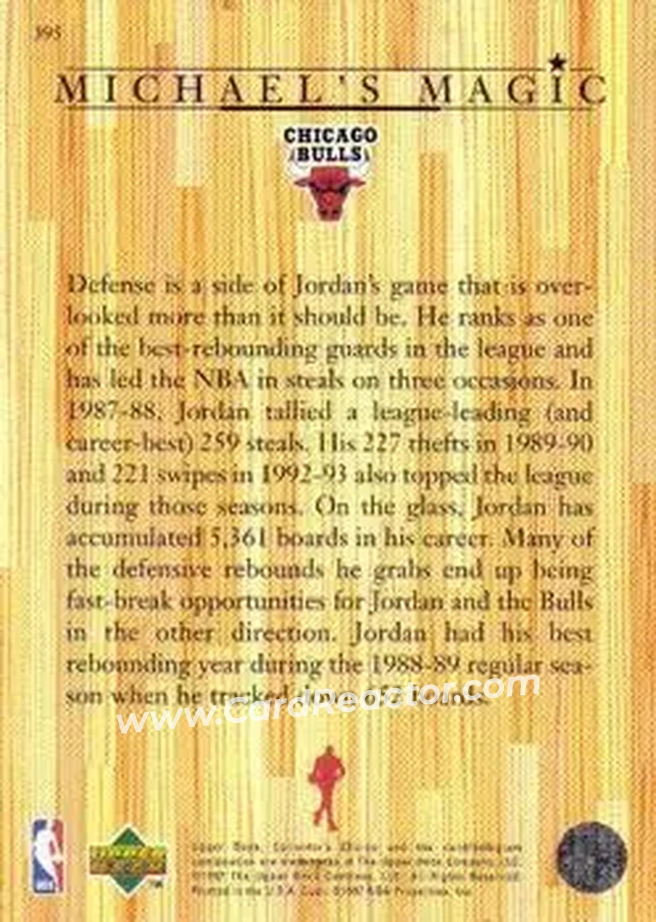 Back of Michael Jordan