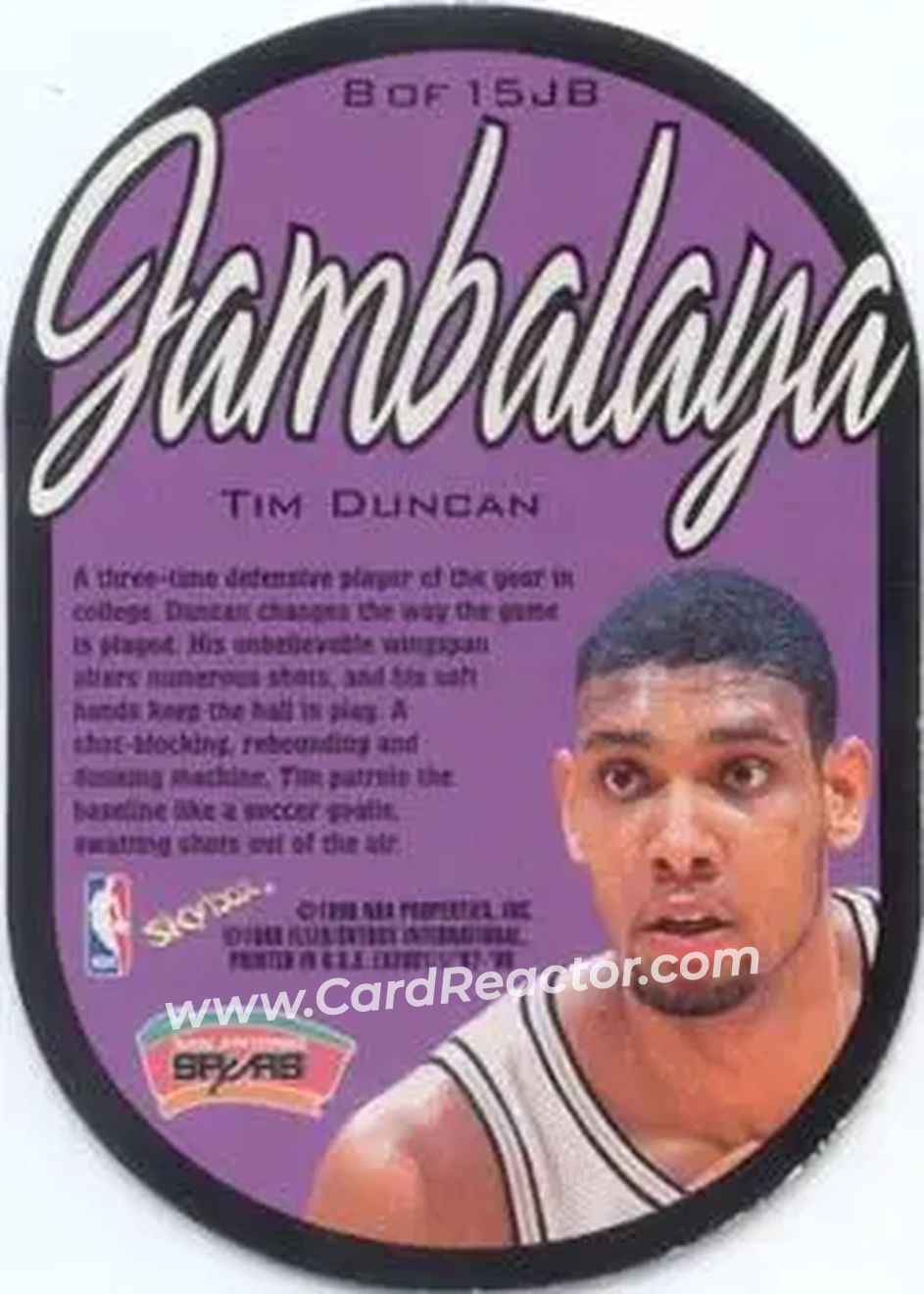 Back of Tim Duncan