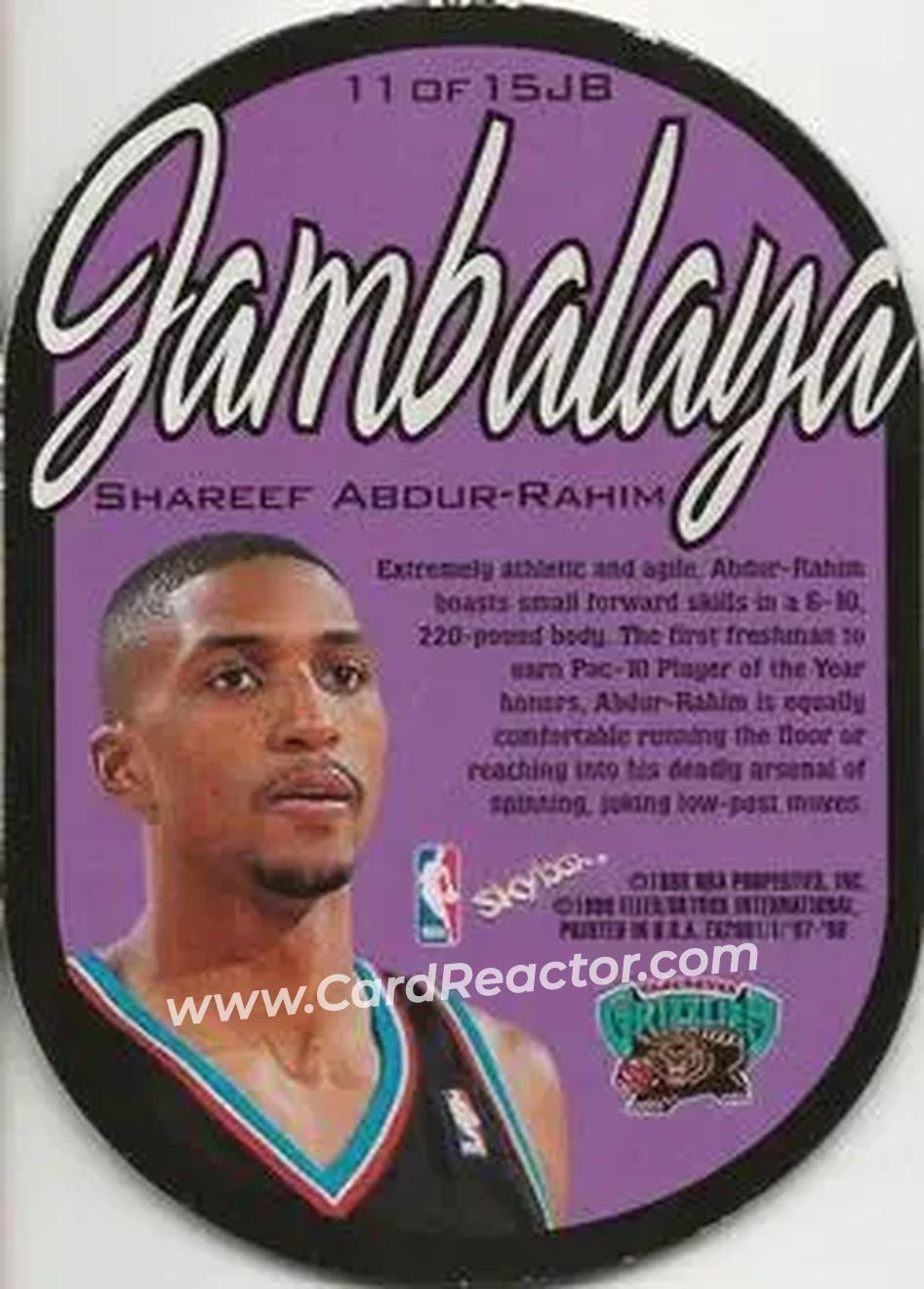 Back of Shareef Abdur-Rahim