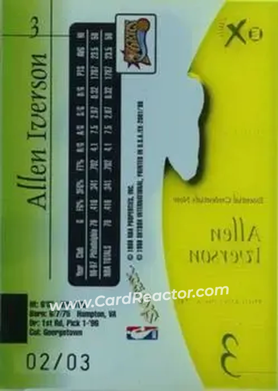 Back of Allen Iverson