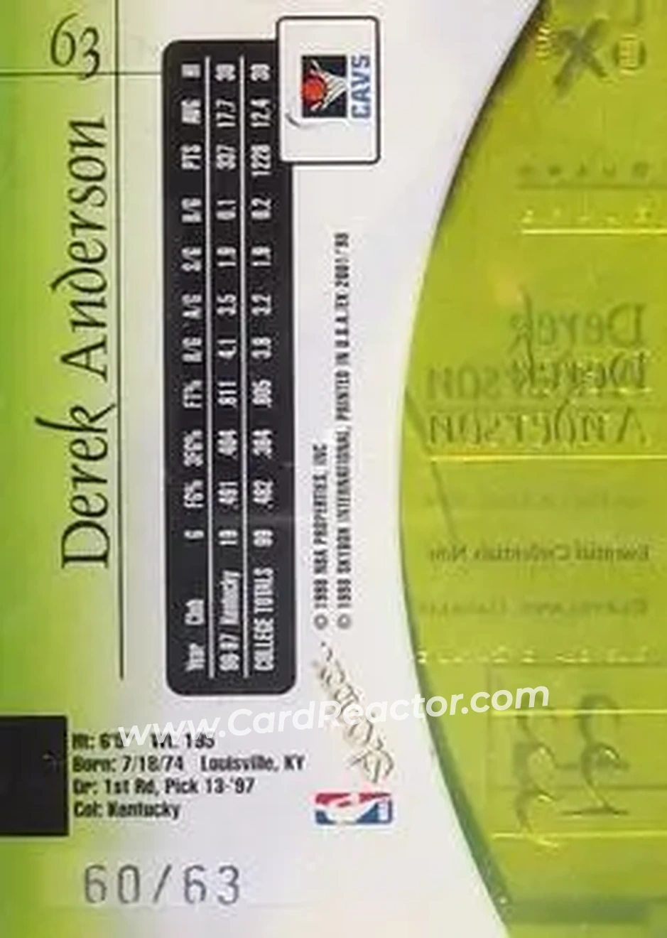 Back of Derek Anderson