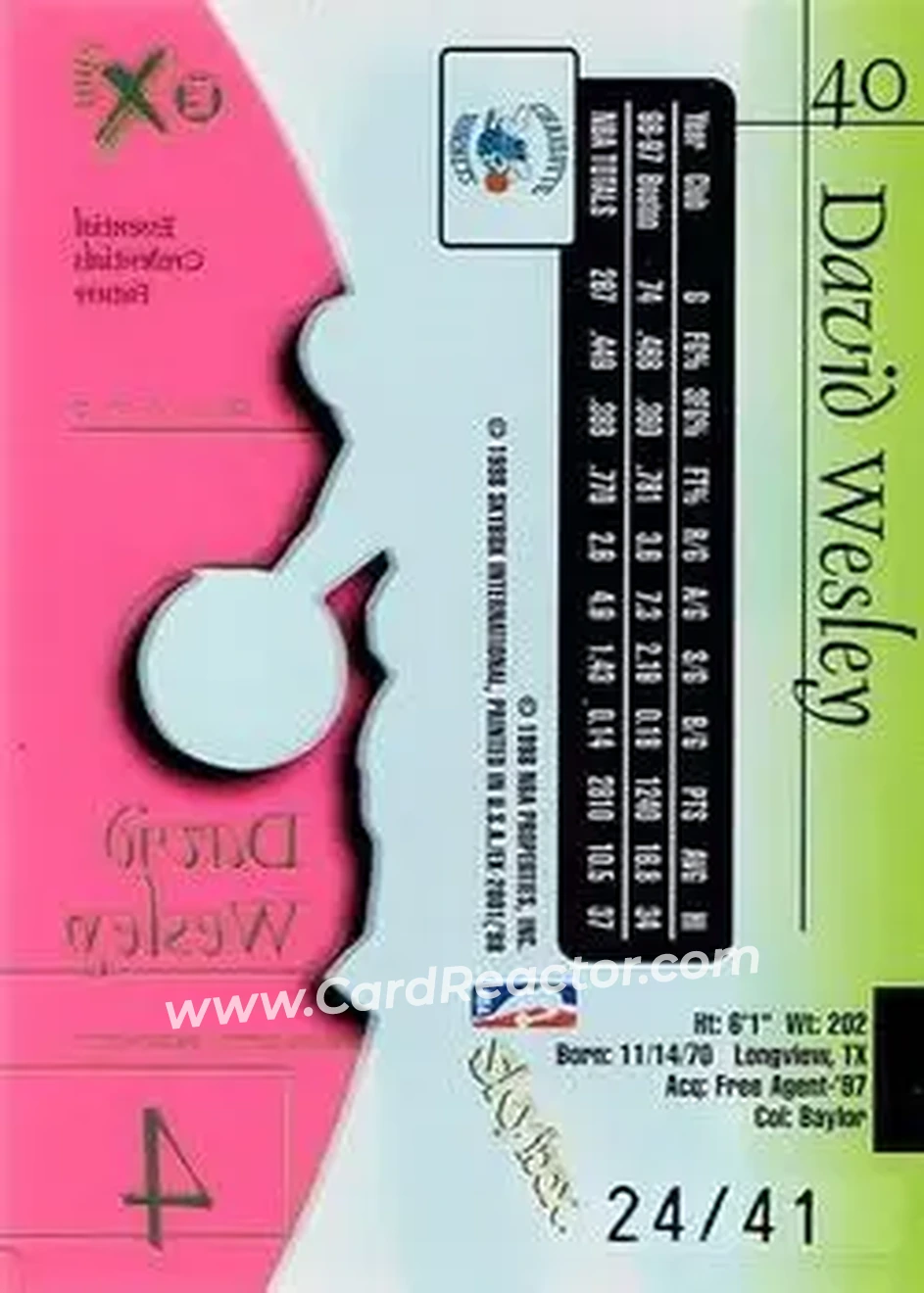 Back of David Wesley
