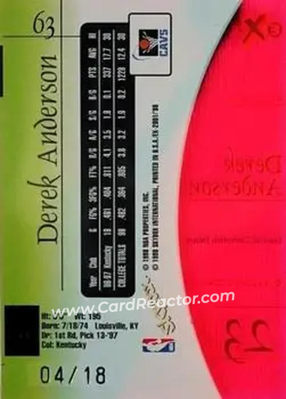 Back of Derek Anderson