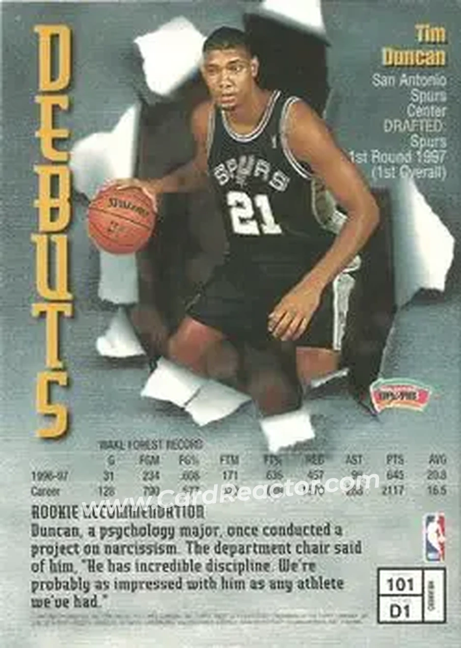 Back of Tim Duncan