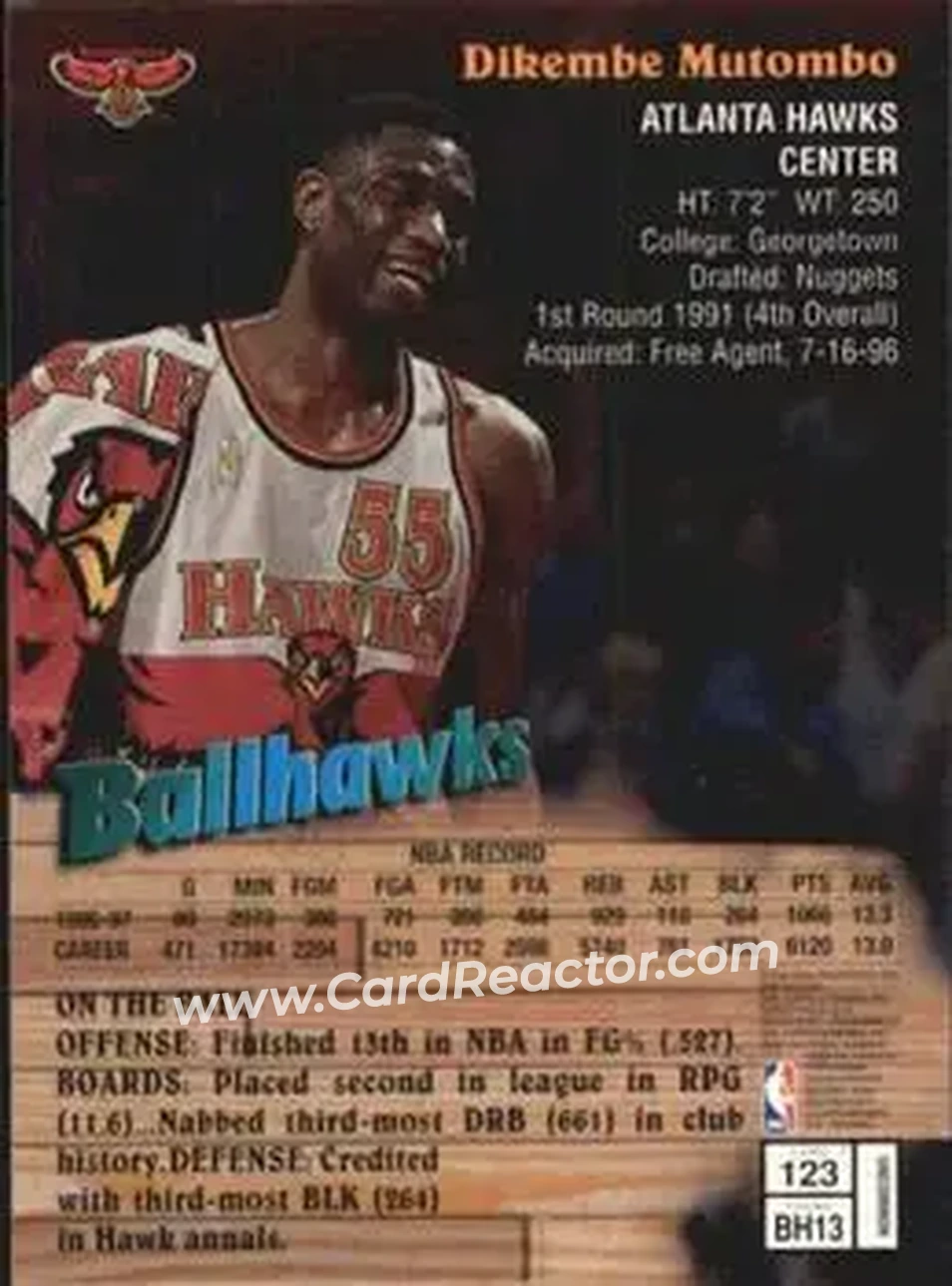 Back of Dikembe Mutombo