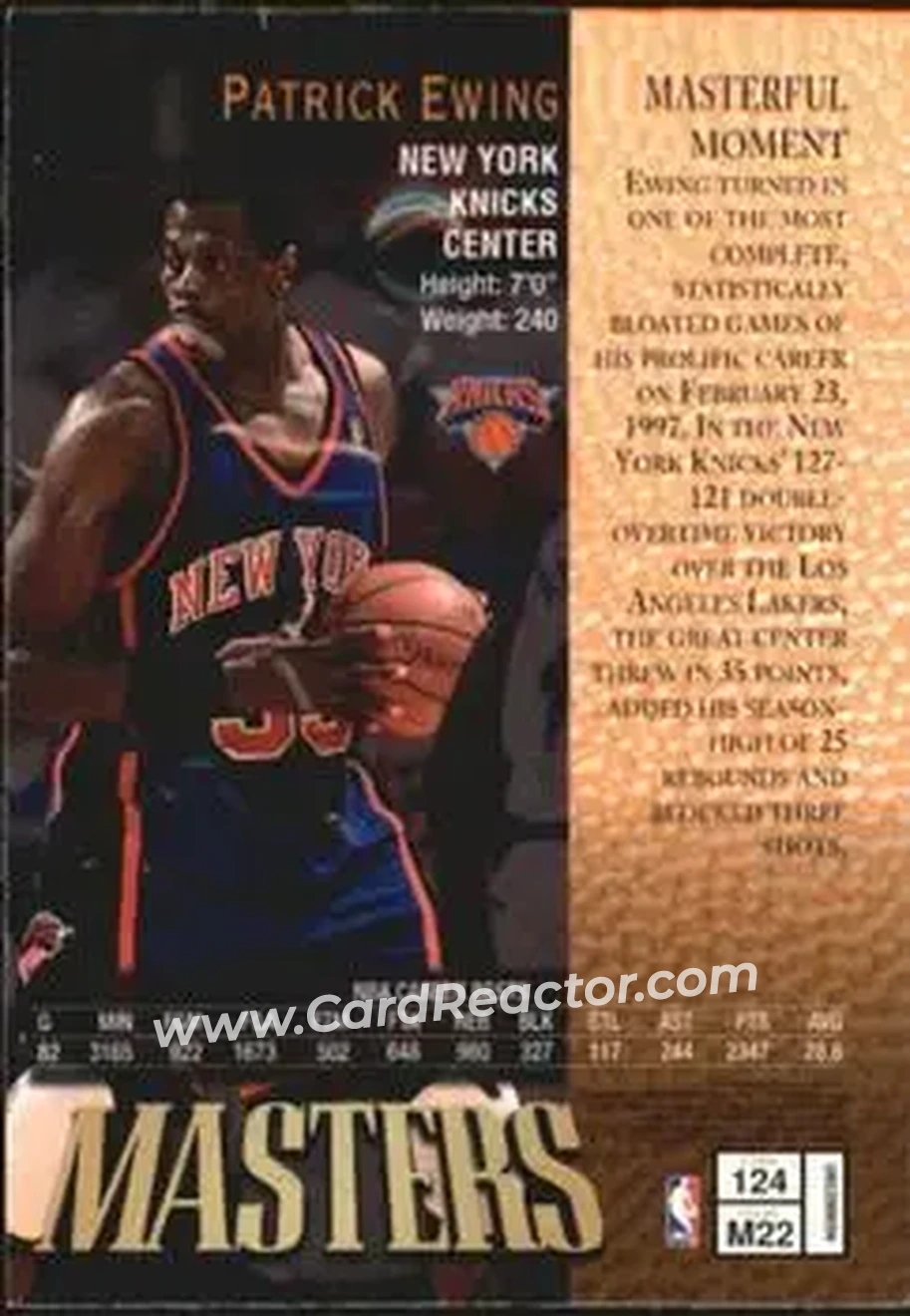 Back of Patrick Ewing