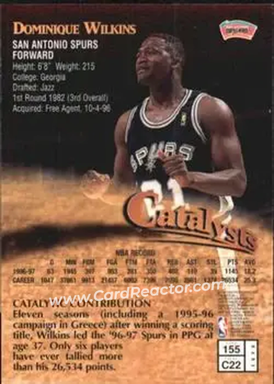 Back of Dominique Wilkins