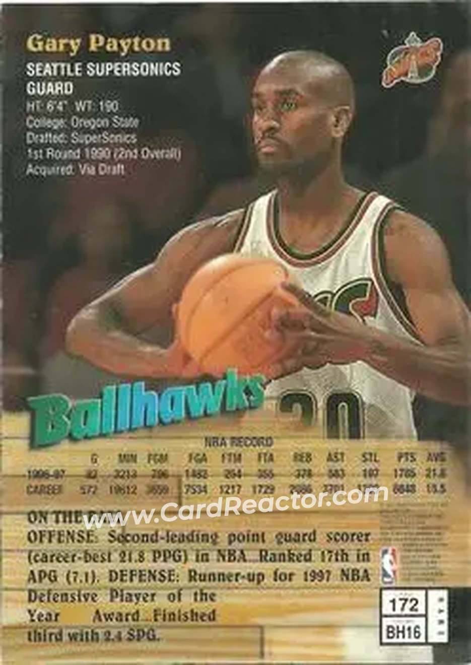 Back of Gary Payton