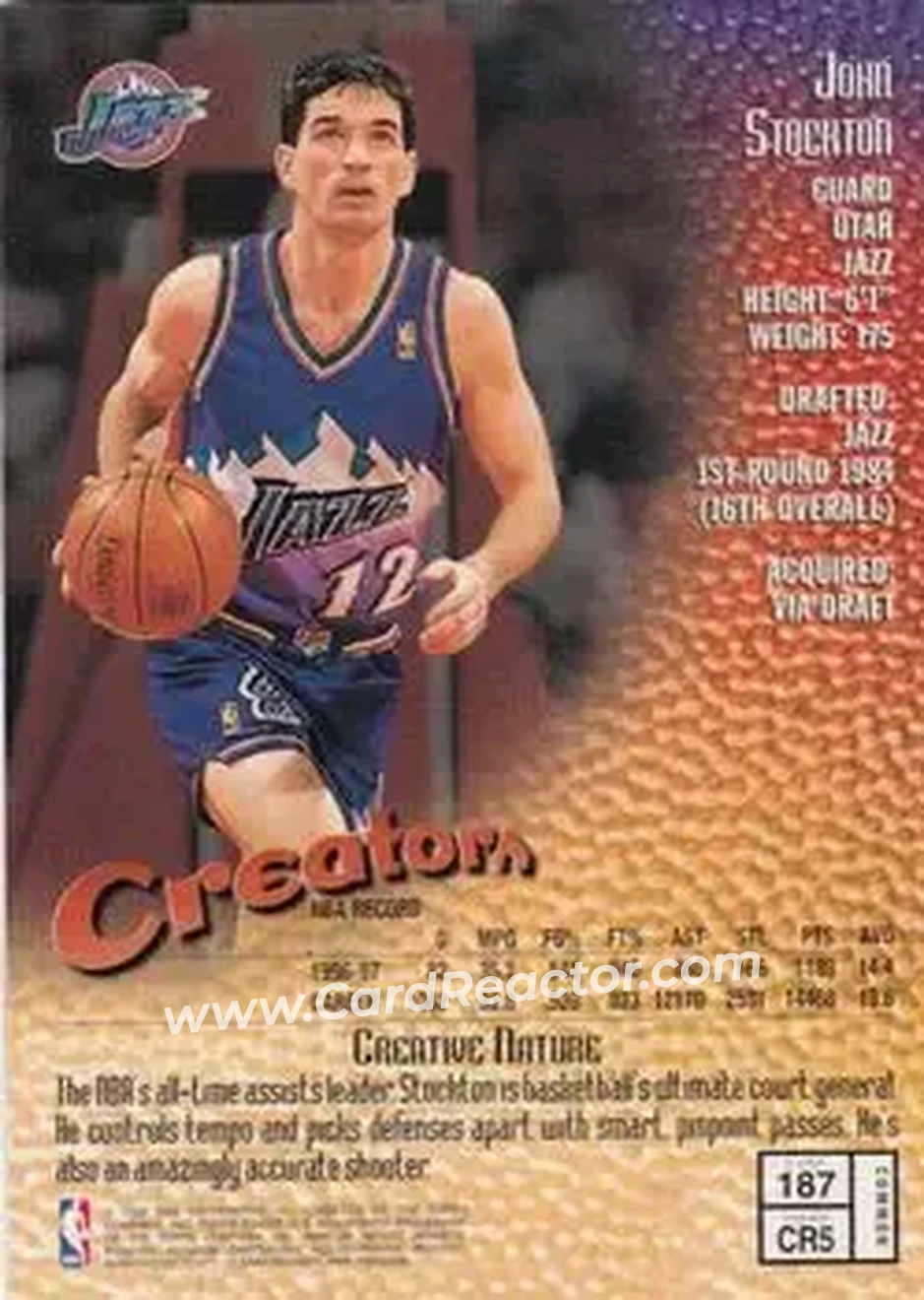 Back of John Stockton