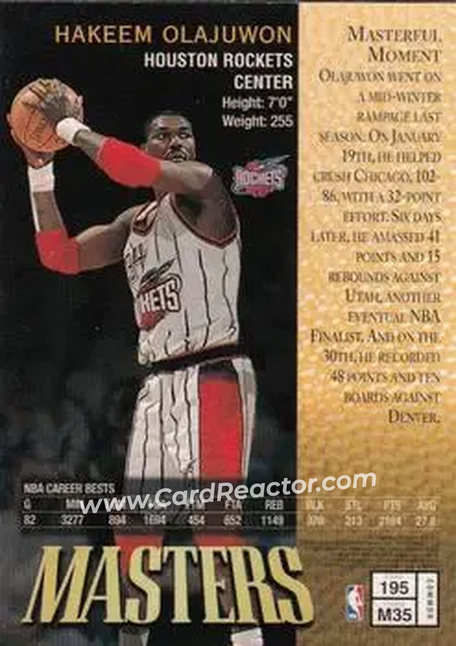 Back of Hakeem Olajuwon