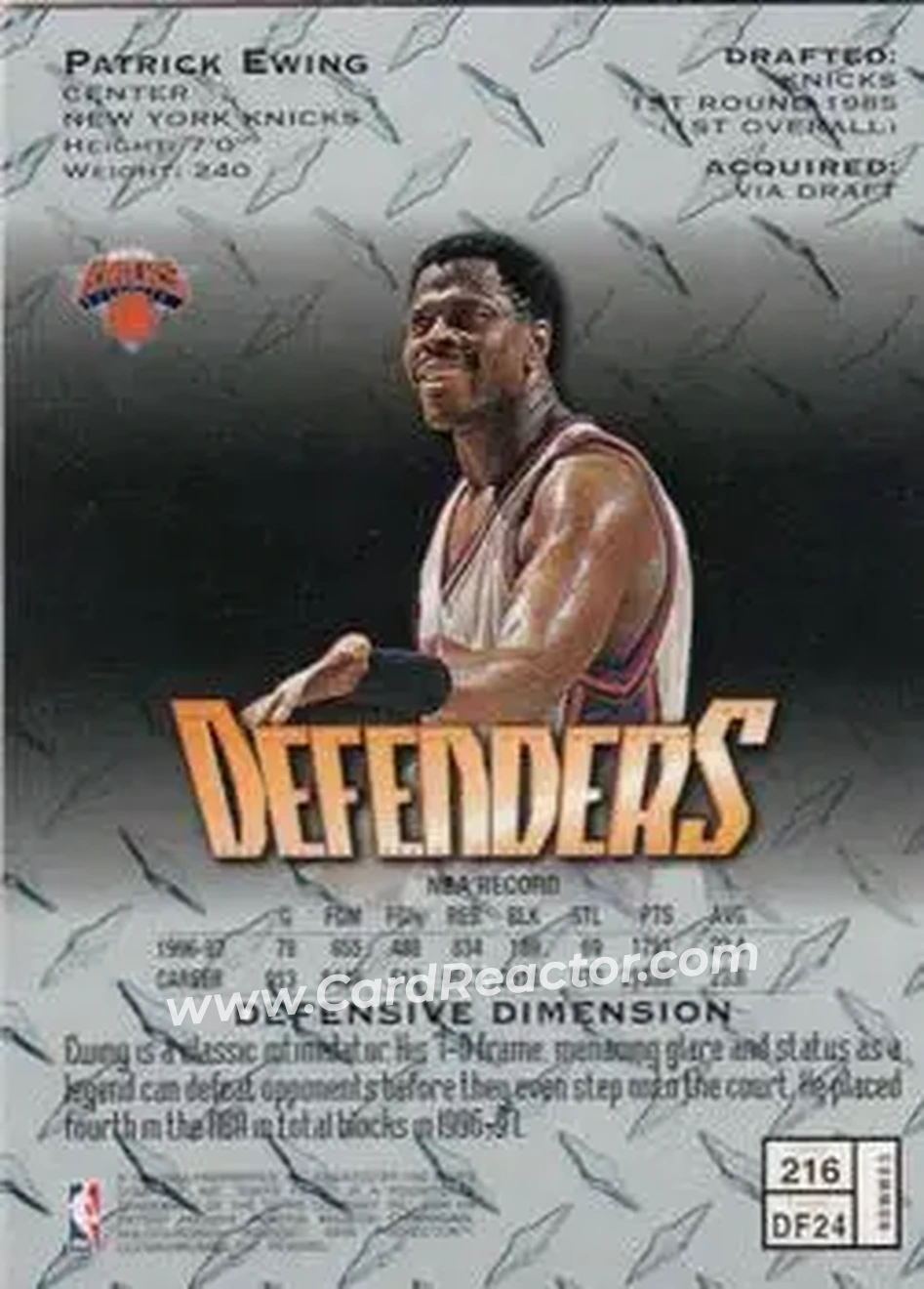 Back of Patrick Ewing