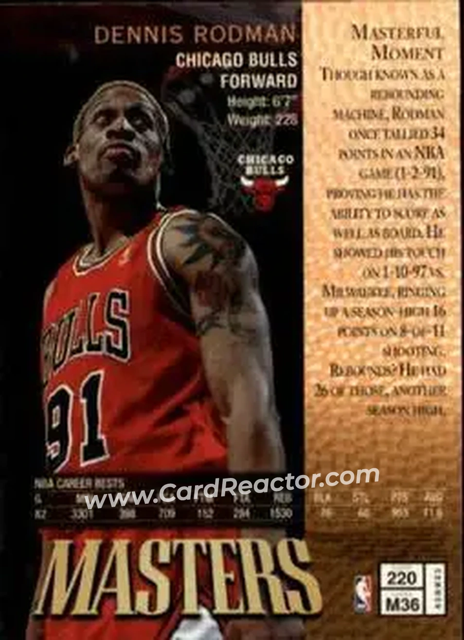 Back of Dennis Rodman