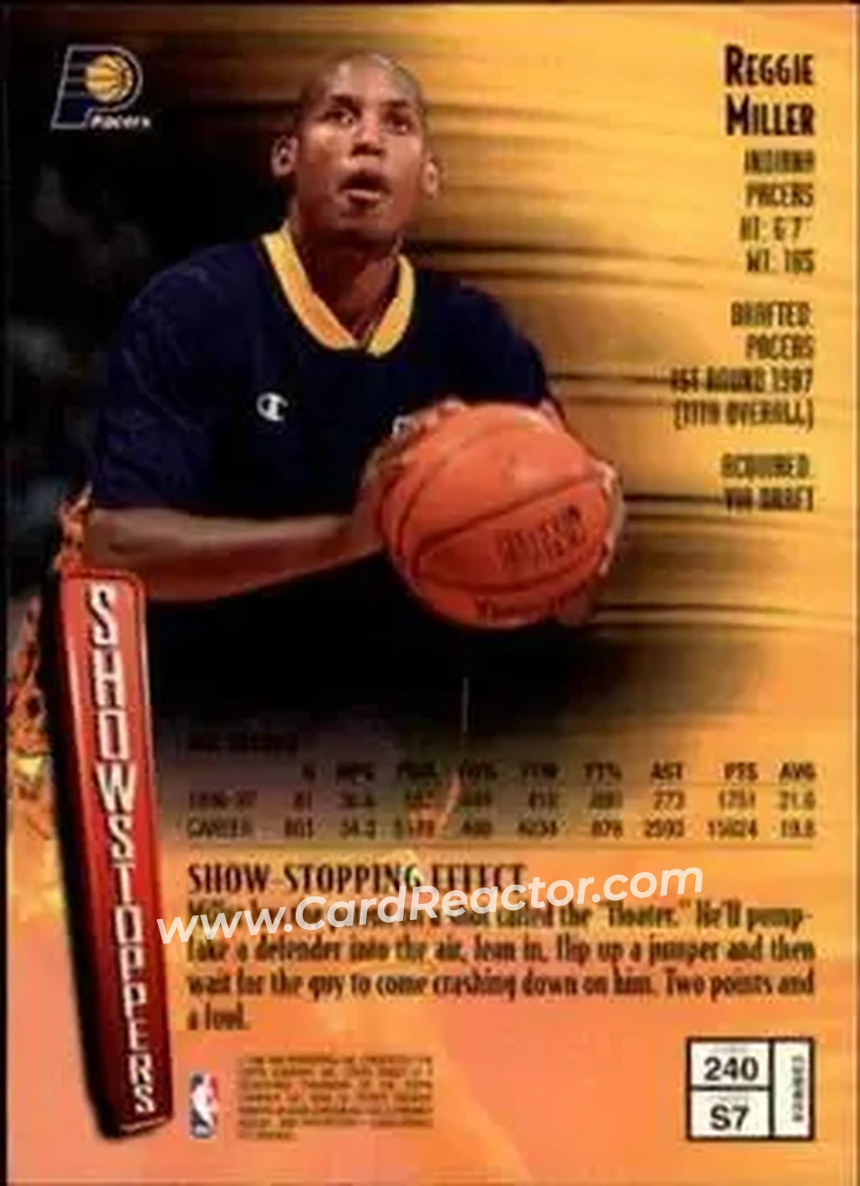 Back of Reggie Miller