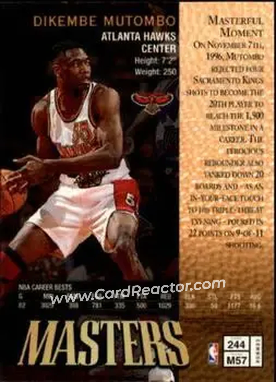 Back of Dikembe Mutombo