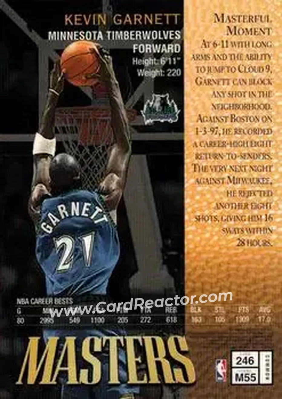 Back of Kevin Garnett