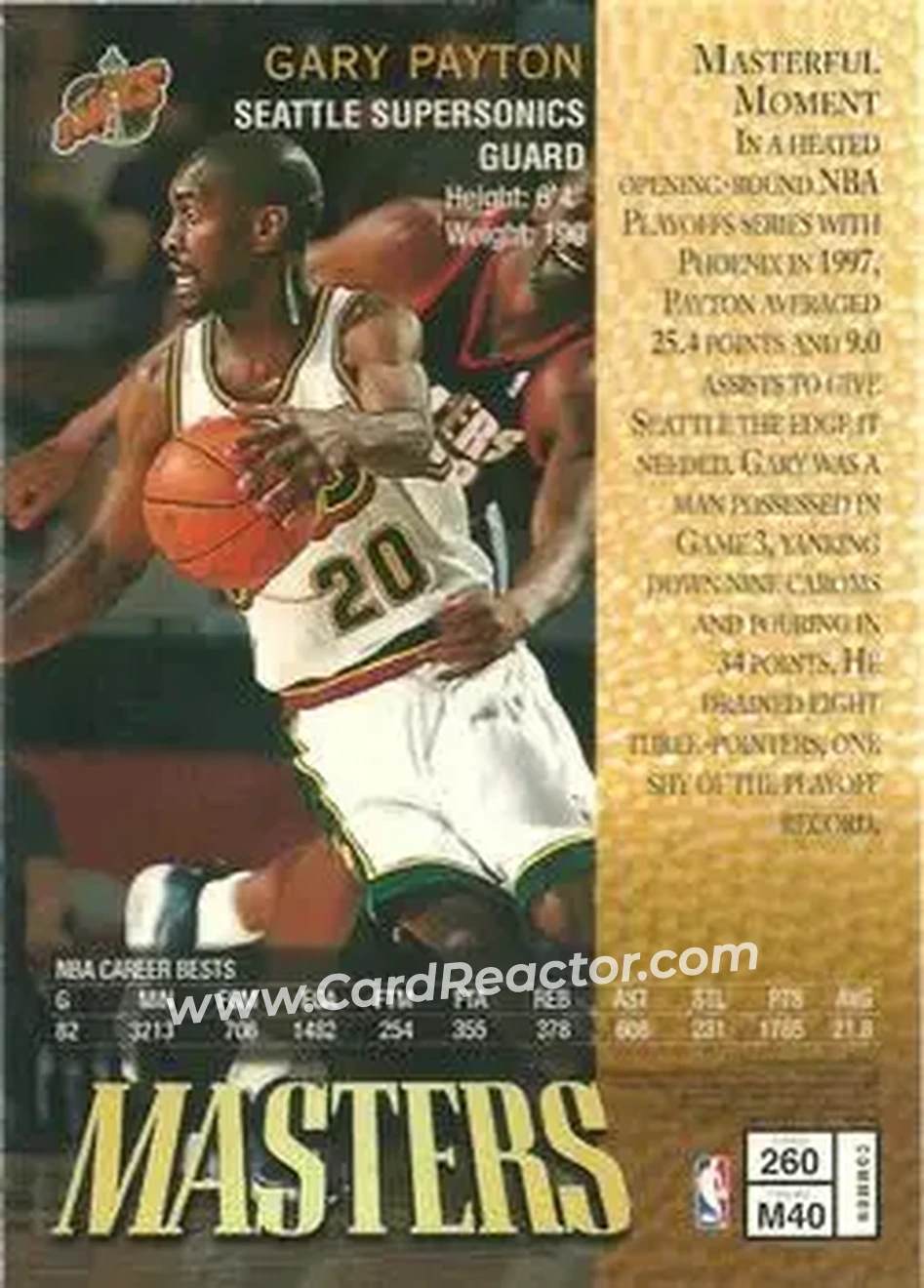 Back of Gary Payton