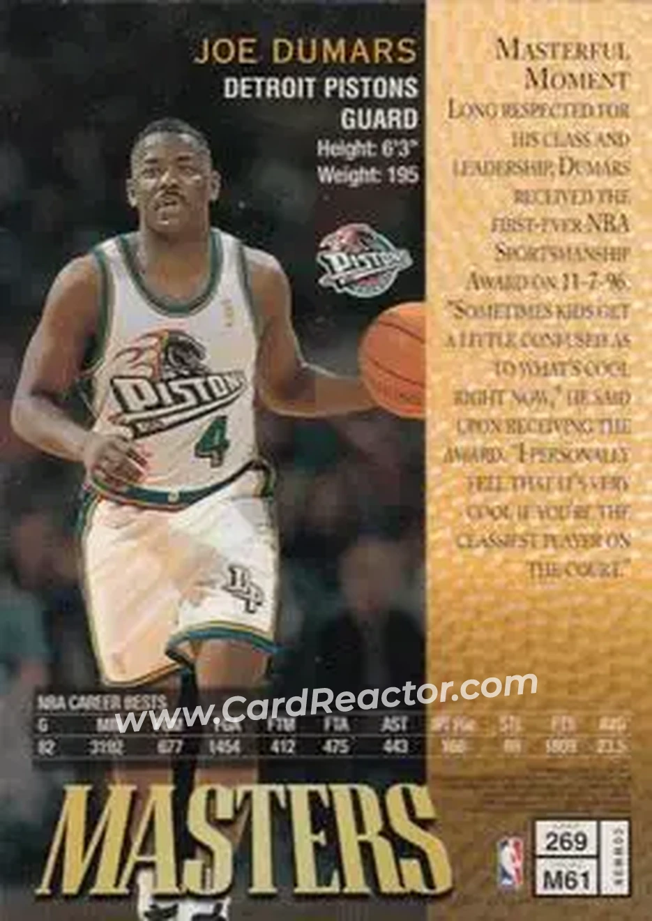 Back of Joe Dumars