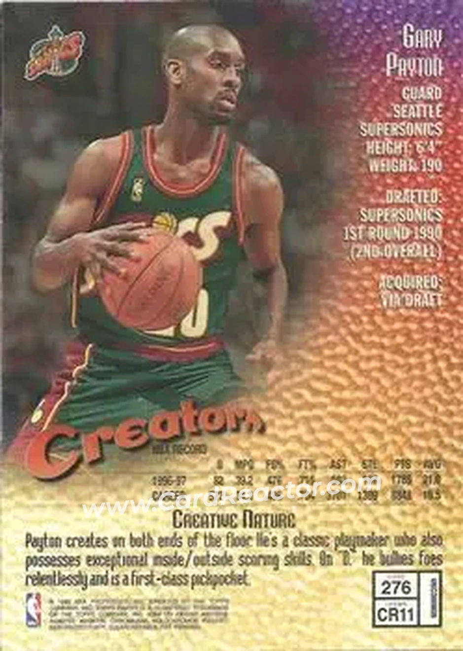 Back of Gary Payton