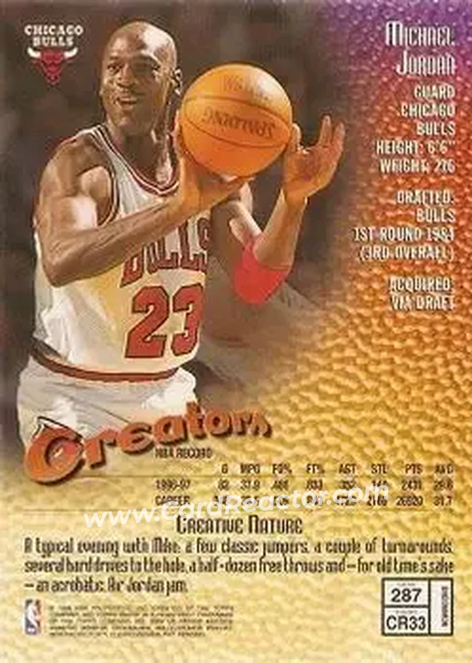 Back of Michael Jordan