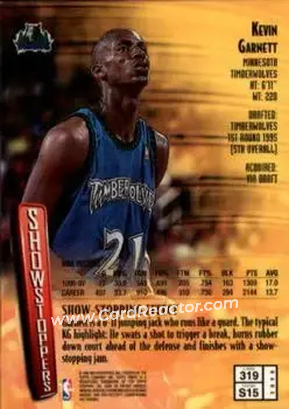 Back of Kevin Garnett