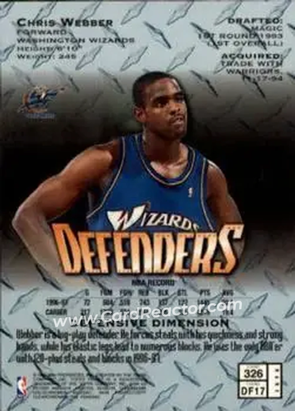 Back of Chris Webber