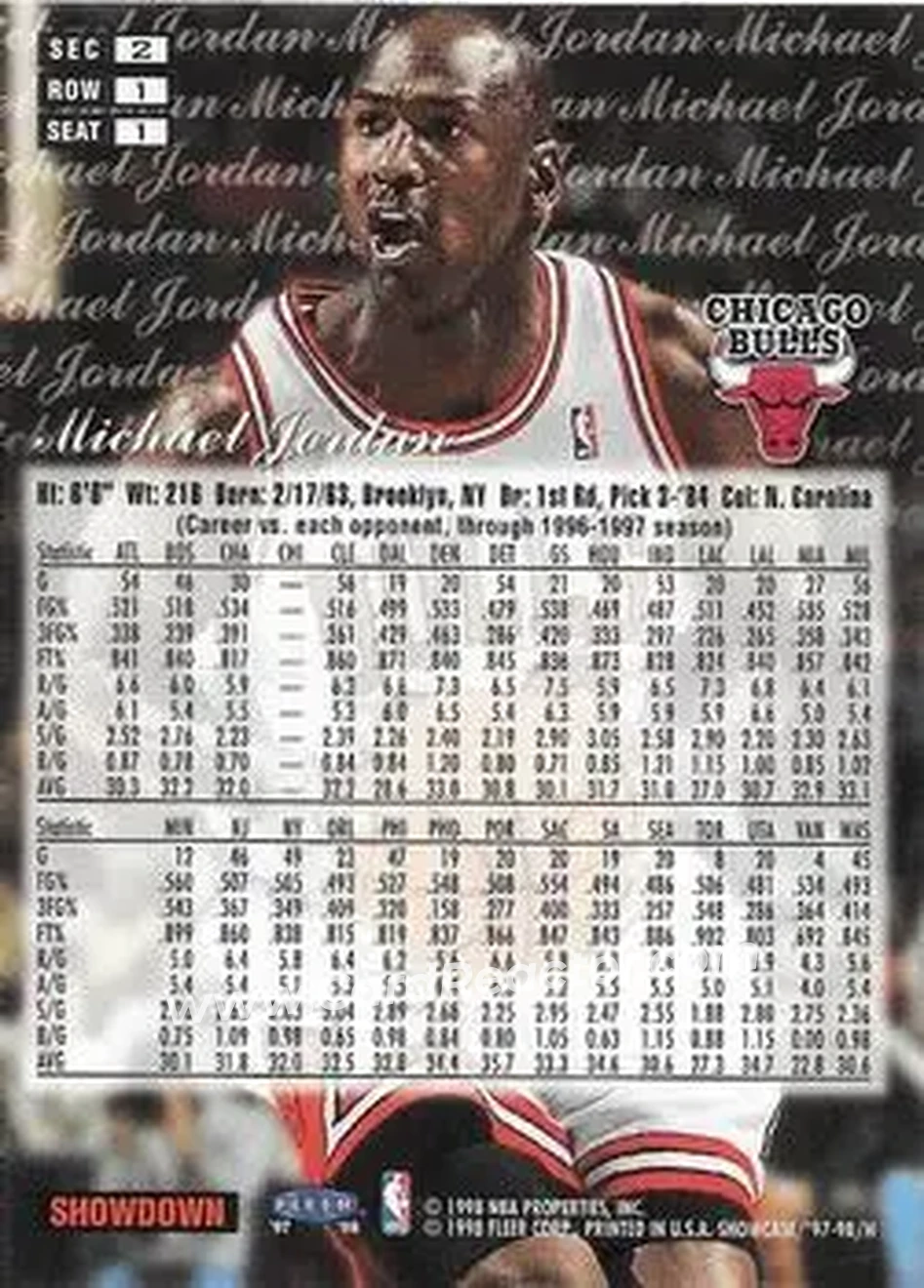 Back of Michael Jordan