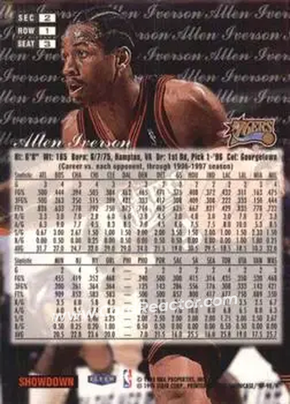 Back of Allen Iverson