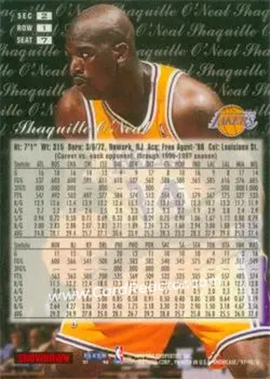 Back of Shaquille O'Neal