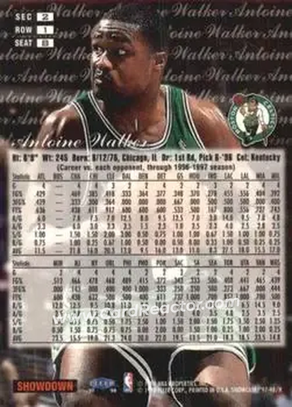 Back of Antoine Walker