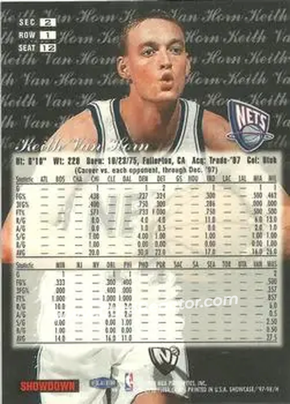 Back of Keith Van Horn