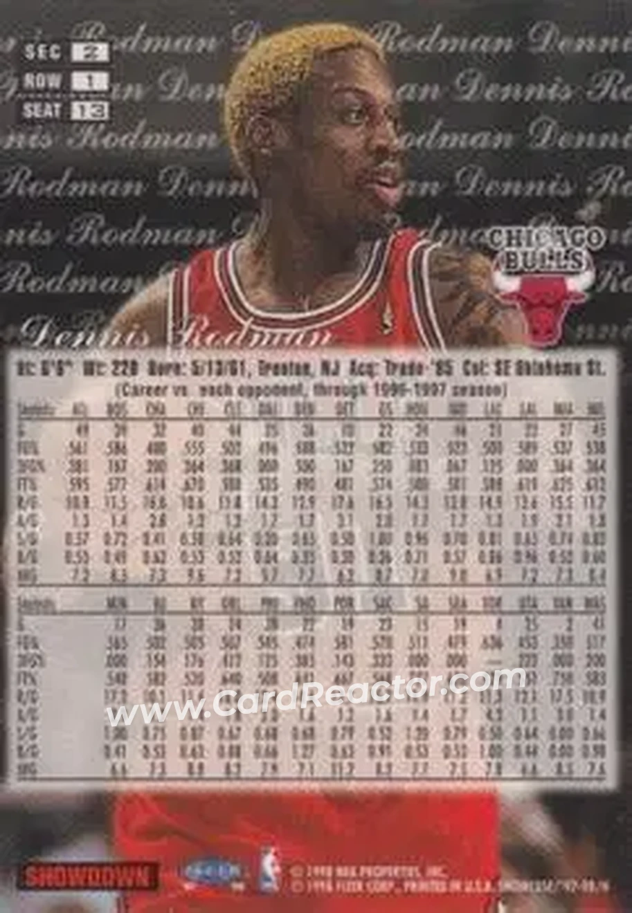 Back of Dennis Rodman