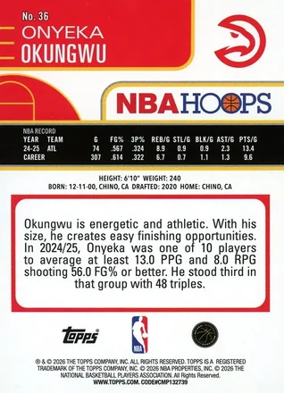 Verso de Onyeka Okongwu