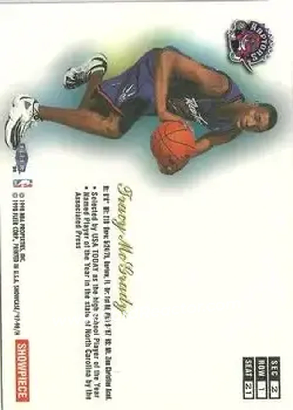 Back of Tracy McGrady