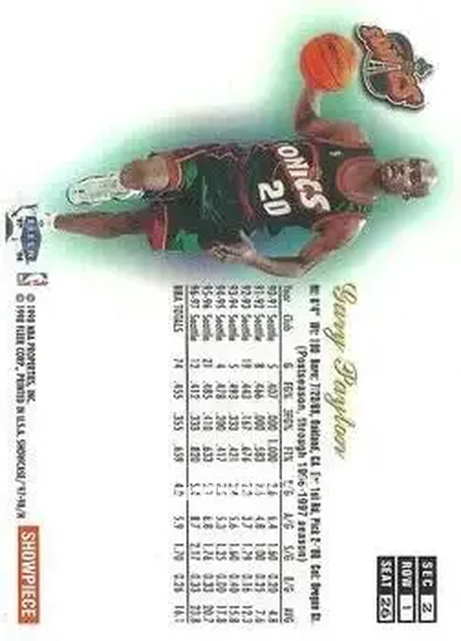 Back of Gary Payton