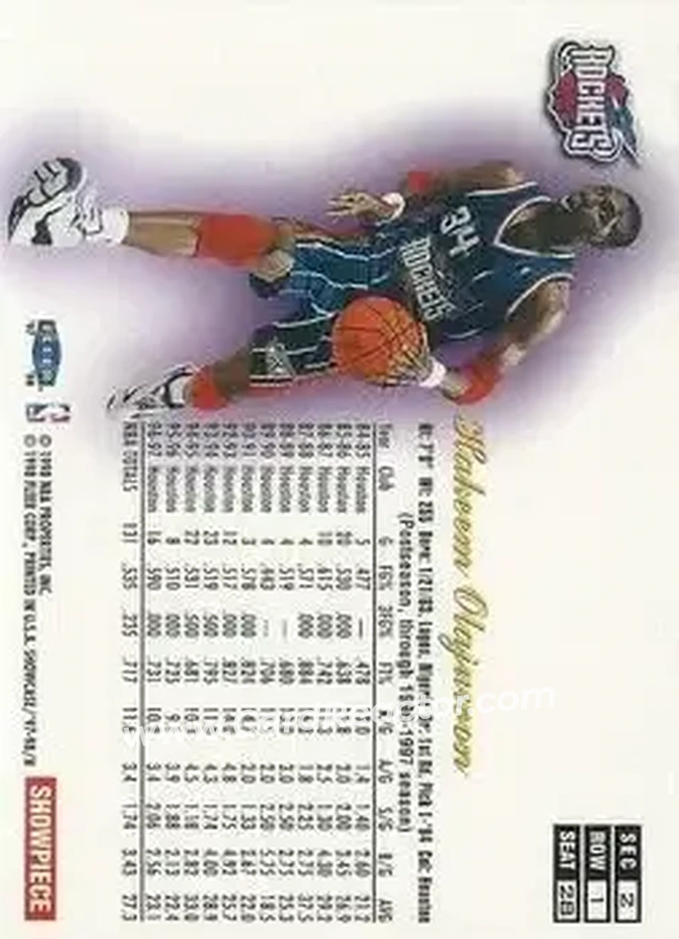Back of Hakeem Olajuwon