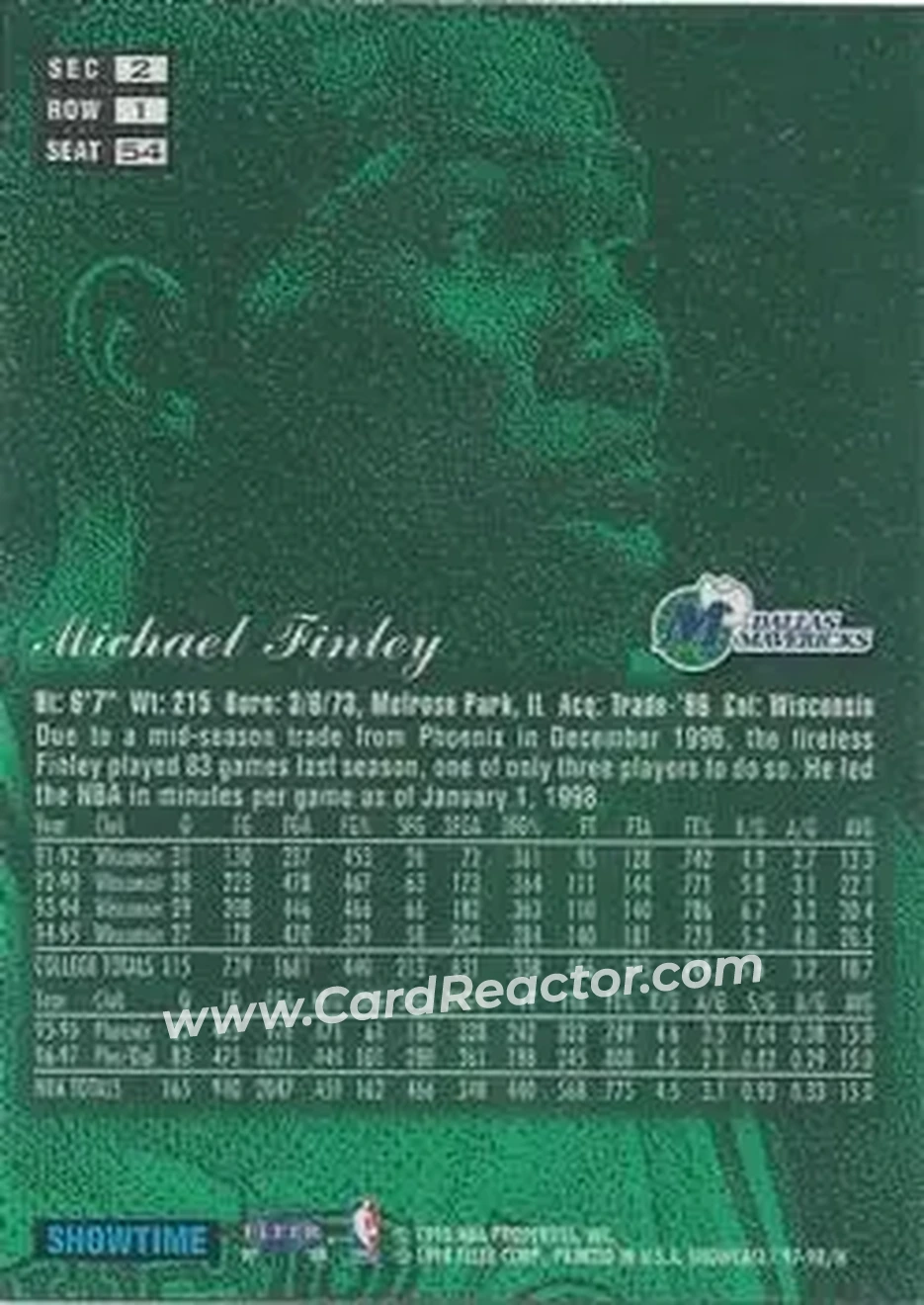 Back of Michael Finley