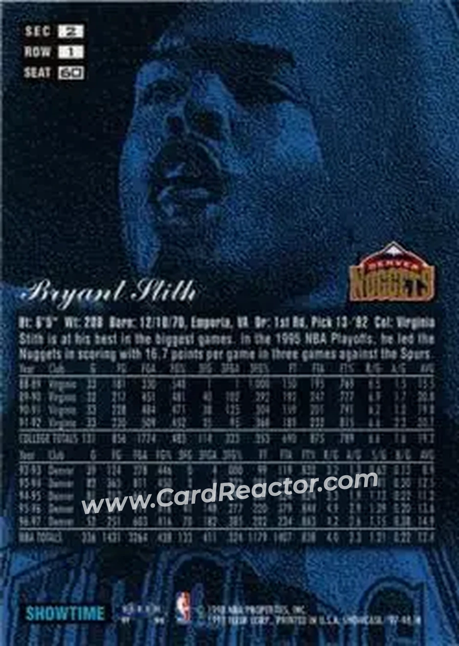 Back of Bryant Stith