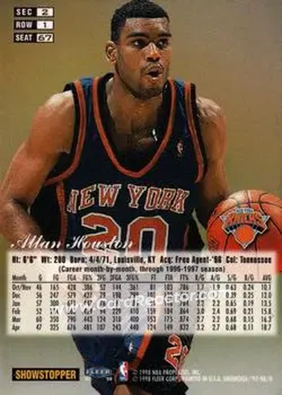 Back of Allan Houston